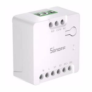SONOFF MINI-D išmanusis Wi-Fi Matter jungiklis (AC/DC 12-48V, sausasis kontaktas)
