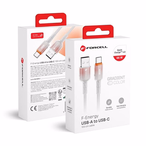 Кабель USB A to USB C Forcell F-Energy QC4.0 3A 66W Gradient 1 m C352 белый
