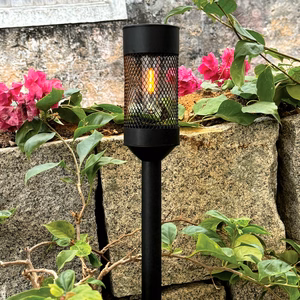 Forever Light Solar LED Lempa Steel Post SUNARI FLS-15 juodas