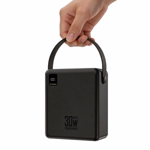 Wozinsky W8-B 100000mAh 30W Powerbank 2xUSB-A and 2xUSB-C with Flashlight - Black