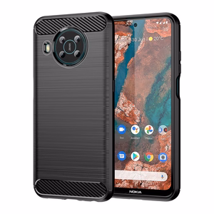 Carbon dėklas telefonui lankstus dėklas Nokia X100 juoda