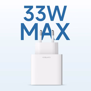Cuktech A19 maitinimo adapteris 30 W, su USB-A ir USB-C jungtimis – baltas