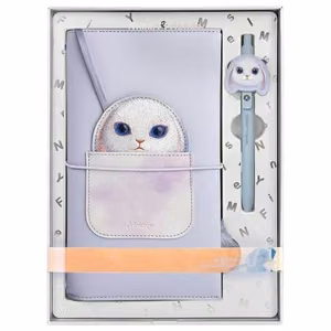 NIMMY rinkinys 2in1 užrašų knygelė + rašiklis BIG EYED PET 2.0 Triušis violetinė