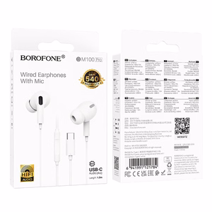 Borofone Ausinės BM100 Pro Fuente su mikrofonu Type C (DAC) baltos