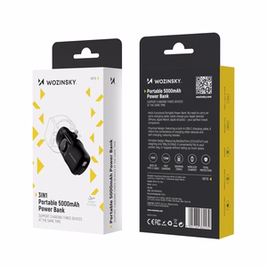 Išorinė baterija POWER BANK Wozinsky (WF16-YLS) lightning + Apple Watch Charger 5000mAh (20W) juoda