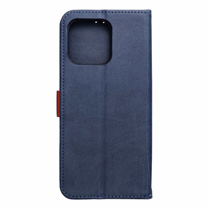 Тёмно-синий чехол-книжка Split Book с красными вставками для Motorola G57 POWER