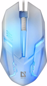 DEFENDER CYBER MOUSE MB-560L BALTA 7 SPALVŲ APŠVIETIMAS