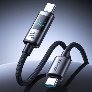 Joyroom S-A16 Pro Prism serijos 100W USB-C - USB-C kabelis su skaitmenine indikacija 1,2 m - juodas