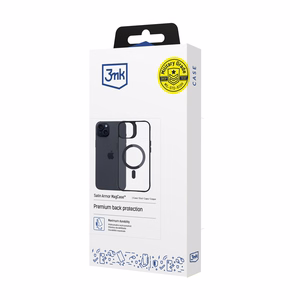 Чехол 3mk Satin Armor MagCase с MagSafe для iPhone 15 - прозрачный с чёрной рамкой