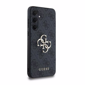 Guess 4G Big Metal Logo dėklas, skirtas Samsung Galaxy A35, juodas