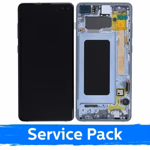 LCD ekranas suderinamas su Samsung G975 S10 Plus su rėmeliu / Prism Blue / (Service Pack)