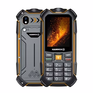 Hammer Boost 2 LTE – 2.4 colio ekranas atsparusis mygtukinis telefonas, 64 MB RAM, 128 MB, Dual SIM, 3G, 2 MP kamera, 3500 mAh, juodas