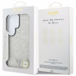 Guess чехол Fixed Glitter Triangle MagSafe для Samsung Galaxy S26 Ultra серебристый