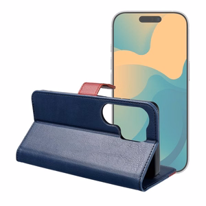 Atverčiamas dėklas Motorola G67 / G77 Split Book, tamsiai mėlynas ir raudonas