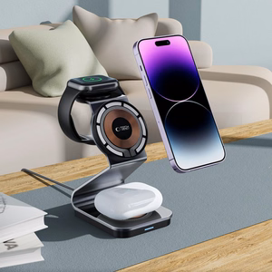 Tech-Protect QI15W-A29 3 в 1 индуктивное зарядное устройство с MagSafe для смартфона Apple Watch AirPods - чёрный