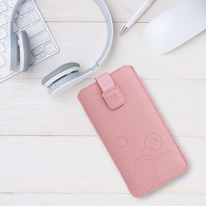 WONDER Deko Pouch Case (Size XL) for Iphone 15/15 Pro/Iphone 16/16 Pro/Samsung S24/S24 Plus/S25/S25 Plus/A53/A55 5G pink