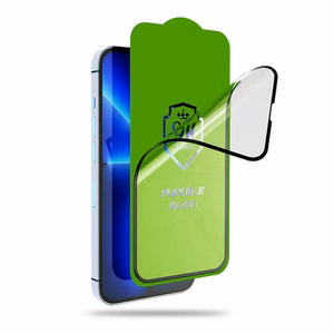 LCD apsauginis stikliukas Bestsuit Flexible Hybrid Glass 5D Samsung A346 A34 5G pritaikytas dėklui juodas