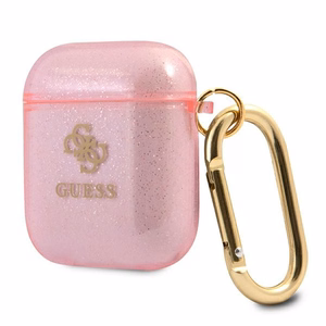 Guess GUA2UCG4GP AirPods dėklas rožinė/rožinė Blizgučių kolekcija
