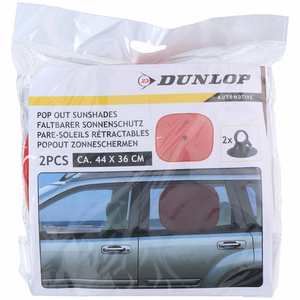 Dunlop automobilio šoninių langų uždangalai nuo saulės, 36 × 44 cm, 2 vnt., raudoni