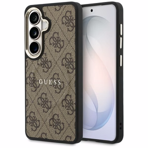 Dėklas Guess PU Leather 4G Gold Frame Magnetic Samsung S942 S26 rudas