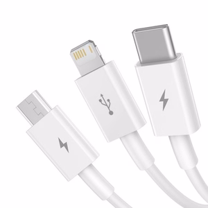 USB кабель 3в1 Baseus Superior Series, USB на micro USB / USB-C / Lightning, 3.5A, 1.5м (белый)