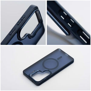 Чехол для Samsung S26 ULTRA Forcell F-Protect Shadow Stand Premium совместимый с MagSafe темно-синий