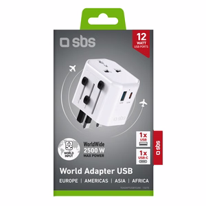 Универсальный дорожный адаптер SBS TEADAPTUSBTCUNI USB-C USB-A - белый