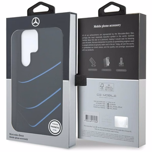 Mercedes Silikoninis Kontrastingos kreivės Magnetinis dėklas Samsung Galaxy S25 Ultra - juodas