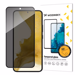 LCD apsauginis stikliukas "Wozinsky Privacy 5D Full Glue" Samsung S916 S23+ pritaikytas dėklui Anti Spy