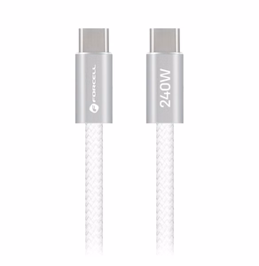 Кабель USB-C — USB-C Forcell F-Energy QC4.0 PD 5A 240W Cafule Color 2 м CBN1 белый