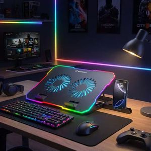 Wozinsky WDCX-A26 NitroCool RGB игровой коврик охлаждения для ноутбука черный