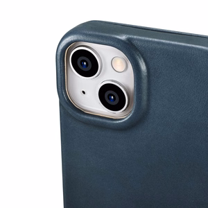iCarer CE Premium odinis folio dėklas iPhone 14 Plus su MagSafe magnetiniu flipu - mėlynas