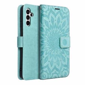 MEZZO knygos tipo dėklas telefonui SAMSUNG A13 5G / A04S su mandala, žalias