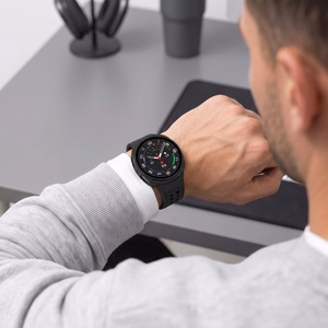 Tech-Protect Defense 2-Pack dėklas, skirtas Samsung Galaxy Watch 44mm – skaidrus ir matinis juodas