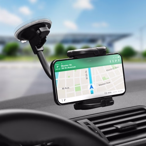 Automobilinis universalus telefono laikiklis Forcell (17cm) Long arm tvirtinamas ant stiklo, juodas