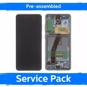 LCD ekranas, suderinamas su Samsung G980 (G981) S20, su rėmeliu / Cosmic Gray / (iš anksto surinktas Service Pack)