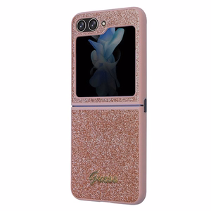 Guess Glitter Script чехол для Samsung Galaxy Z Flip 5 - розовый
