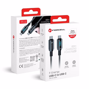 Кабель USB C to USB C Forcell F-Energy QC4.0 PD 5A 100W Digital 1,2 m C277 чёрный