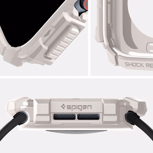 Spigen Rugged Armor ремешок для Apple Watch 10 46mm - бежевый