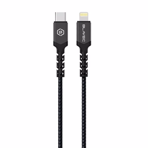 Blavec Cable Raptor braided - Type C to Lightning - PD 20W 2,4A 0,25 metres Apple CarPlay (CRA-CL24BG025) black-grey