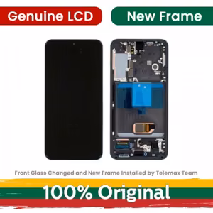LCD ekranas Samsung S901 S22 su rėmeliu, baltas (atnaujintas: Telemax)