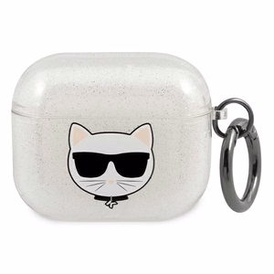 Karl Lagerfeld Glitter Choupette чехол для AirPods 3 - серебряный