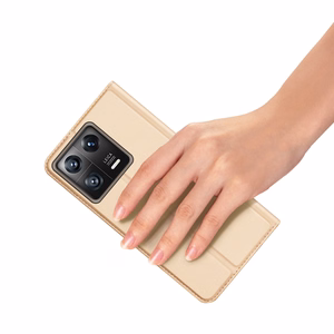 Dux Ducis Skin Pro dėklas telefonui Xiaomi 13 su kortelių laikikliu ir auksiniu stovu