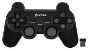 Vakoss GP-4705BK žaidimų valdiklis juodas RF pultelis analoginis / skaitmeninis PC, Playstation 3
