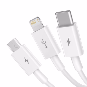 USB кабель 3в1 Baseus Superior Series, USB на micro USB / USB-C / Lightning, 3.5A, 1.5м (белый)