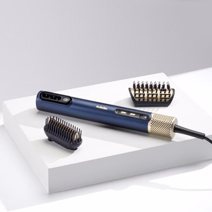 BaByliss AS6550E – 1500 W joninis karšto oro plaukų formavimo šepetys, 3 temperatūros lygiai, mėlynas / aukso spalvos