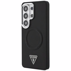 Guess Embossed Ring Triangle Logo MagSafe Чехол для Samsung Galaxy S26 Ultra - чёрный