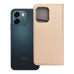 Atverčiamas Smart Case Book dėklas, skirtas Oppo A6, auksinis