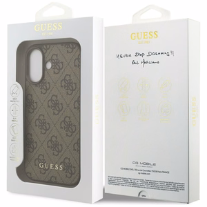 Guess 4G Klasikinis Dėklas telefonui iPhone 17 - rudas