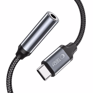 Tech-Protect UltraBoost USB-C / 3.5 mm mini lizdo adapteris - juodas